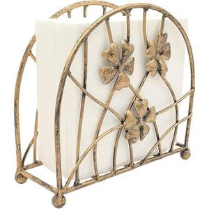 Porta Servilletas de Metal Dorado Vintage, Dispensador de Papel Decorativo con Diseño Floral para Mesa de Cocina, Restaurante, Decoración de Bodas - Product Image 1