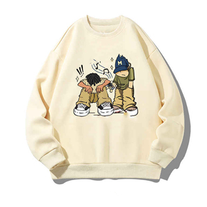 Sweat-shirt rouge à col rond pour homme, coupe classique, avec poche, imprimé dessin animé, pull décontracté en tricot 100 % coton pour l'automne - Product Image 3