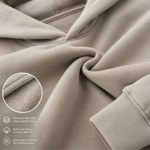 เสื้อฮู้ดผู้ชายทรงโอเวอร์ไซส์ผ้าฟลีซพร้อมกระเป๋าจิงโจ้ - Product Image 6