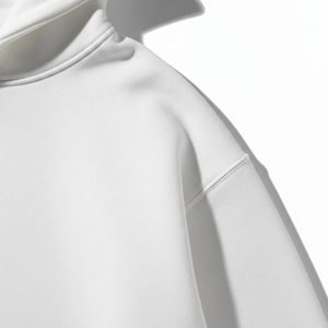 Sweat-shirt à capuche surdimensionné pour homme, 100% coton blanc, imprimé personnalisé sur le dos, style vintage de luxe, avec poche, vente en gros - Product Image 2