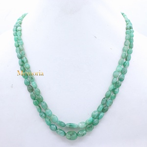 Prix de gros Pierres précieuses en émeraude naturelle faites à la main, non montées, certifiées GIA, 2 couches, 117 carats, non traitées thermiquement, pour collier vert - Product Image 6