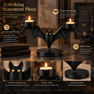 Porte-bougie décoratif en métal, support de bougie gothique, décoration d'intérieur pour Halloween, centre de table - Product Image 5