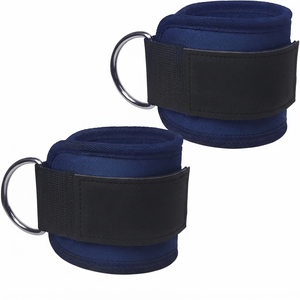 Heavy Duty Neoprene Ankle Cuffs Support Strap with Secure D-<b>Rings</b> for Cable Crossover Exercises and Lower Body Gym Training - Product Image 1