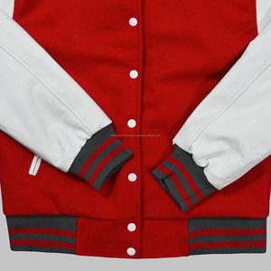 Veste universitaire Letterman en laine personnalisée en cuir véritable avec logos et patchs de broderie personnalisés saison d'hiver veste de baseball universitaire - Product Image 5