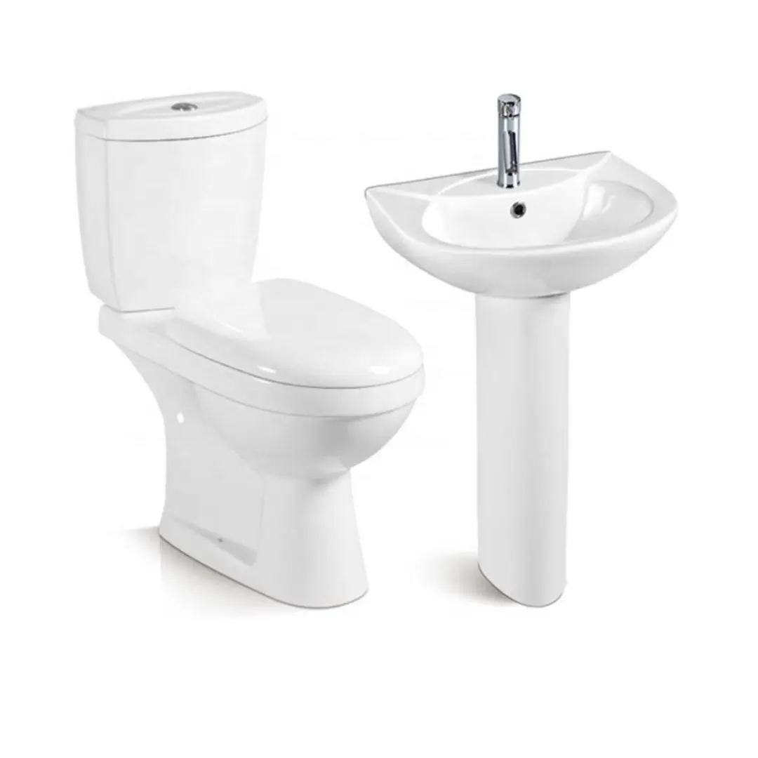 Bộ Dụng Cụ Vệ Sinh Tủ Nước Màu Xanh Hồng WC Nhà Vệ Sinh Bát Bệ Bồn Rửa Bộ Hai Mảnh Nigeria Twyford Ghana Nhà Vệ Sinh