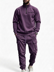 Ensemble de survêtement pour homme de haute qualité, personnalisé, en molleton de coton lourd, avec logo brodé, couleur unie, streetwear d'hiver, prix abordable - Product Image 3