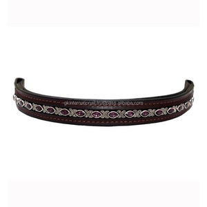 Banda de cuero ecuestre de alta calidad, incrustaciones de gran tamaño multicolor, cristales, decoración ostentosa, venta al por mayor - Product Image 5
