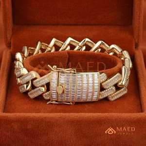 Pulsera de Cadena Fina con Moissanita Dorada, Joyería de Lujo Estilo Nueva York, Regalo Elegante para Uso Diario - Product Image 4