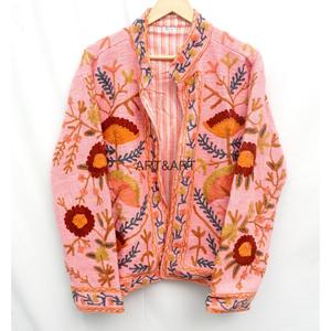 Designer Comfortable <b>Sweet</b> Natural Traditional Suzani Embroidered Handmade TNT Fabric With Cotton Long Sleeve Breathable Jacket - Product Image 1