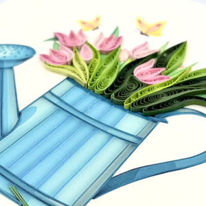 Quilling Card Watering Can With Flower Design Theme Quilled Card With Envelope Happy Gardening Handmade Greeting Card For Gifts - Product Image 2