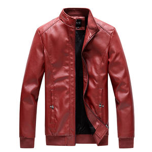 Veste en cuir de vachette pour homme, col montant, tendance, personnalisable, style motard, modèle vierge - Product Image 3