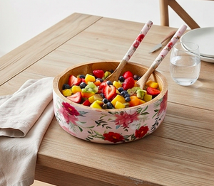 Floral Bamboo <b>Bowl</b> With Succulent Pink Country Style <b>Planter</b> For Home Use And Tableware Serving Use - Product Image 6