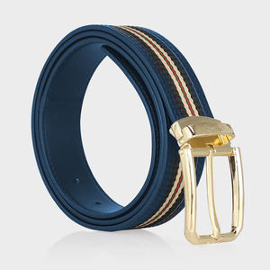 Ceinture décontractée de luxe pour homme avec boucle automatique réglable, logo personnalisé, en cuir de vachette écologique - Product Image 4