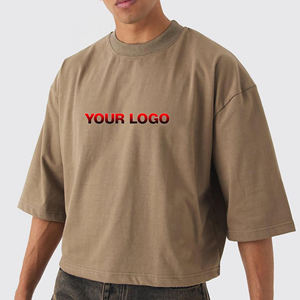 Camiseta Deportiva de Manga Corta para Hombre, 260g, Tejido de Algodón Grueso, Lisa, Talla Grande, Personalizable con Logotipo, Venta al Por Mayor - Product Image 1