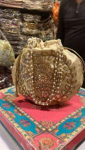 Embroidered Bollywood Indian <b>Gift</b> <b>Bag</b> for Wedding Favors Bridal Shower Henna Parties <b>Christmas</b> Halloween Diwali-Customized Color - Product Image 2