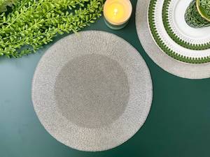 Embroidered Bohemian <b>Round</b> Polyester Cotton Table Placemat-Elegant Luxury Dining <b>Mat</b> Washable & Eco-Friendly Handmade - Product Image 1
