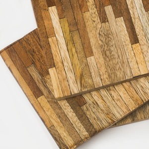 Juego de Posavasos Cuadrados de Madera de Lujo, Diseño Moderno con Rayas Diagonales, Antideslizantes, para Cocina y Comedor - Product Image 6