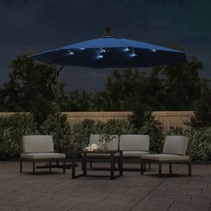 Sombrilla de Patio Cantilever de Tela de Poliéster Azure con Poste de Acero, Elegante Accesorio para Exteriores - Product Image 3