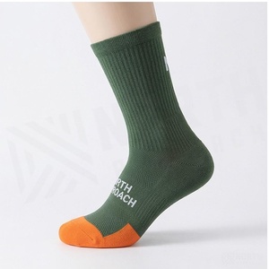 North Approach Crew <b>Socks</b> Green <b>Orange</b> Toe Breathable Daily Wear Adult Spring Season - Product Image 3