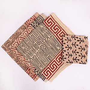 Handmade Natural Printed Cotton <b>Bandana</b> Set Bagru Style Indian Boho Neck Wrap Eco-Friendly Breathable All Seasons - Product Image 4