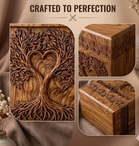 Tree of Life Custom Handmade Urn - Wooden Urns for Human Ashes - Cremation Urns for Adult Ashes – <b>Memorial</b> urn <b>box</b> for ashes-kee - Product Image 3
