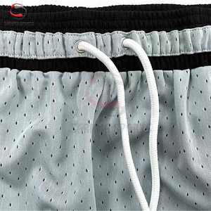 กางเกงบาสเก็ตบอลผู้ชายผ้าโพลีเอสเตอร์สไตล์สตรีทแวร์ลำลองแบบย้อนยุค ตกแต่งด้วยลายปัก พร้อมกระเป๋าซิป - Product Image 5