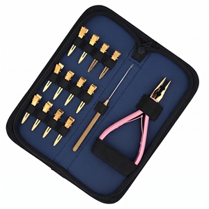 Kit de pinces professionnelles pour extensions capillaires à nano-anneaux, pince à sertir les perles à 2 trous, outil à micro-anneaux, pinces de coiffage - Product Image 6