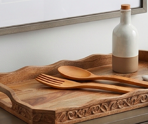 Ensemble cuillère et fourchette en bois, finition mate, réutilisable, design minimaliste, pour le camping et l'hôtellerie - Product Image 3