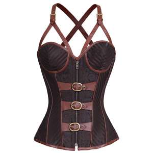 Corsets pour femmes, sexy, gainants, modernes, en cuir et brocart, pour grandes tailles, respirants - Product Image 4