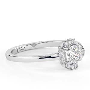 Anillo de compromiso de oro rosa con diamante cultivado en laboratorio de corte redondo, estilo lindo, regalo de cumpleaños para mujer - Product Image 2