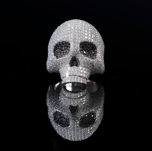 Moissanite Skull <b>Ring</b> Iced Out Luxury Hip Hop Statement Jewelry Mens Gothic Fashion <b>Ring</b> - Product Image 1