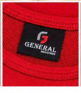 General Industries Sujetador deportivo rojo con cuello redondo para mujer, top transpirable con bloques de color - Product Image 4