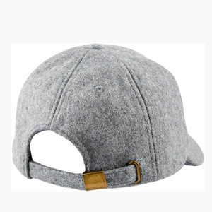 Wide Brim Warm <b>Winter</b> Female Baseball <b>Caps</b> Snapback Hats Unisex Gray 6 Panel Custom Wool Baseball <b>Cap</b> - Product Image 2