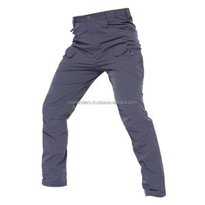 Men's Slim High Waist Cargo Pants with <b>Side</b> <b>Zip</b> Pocket Relaxed Fit Twill Joggers Casual <b>Side</b> Pockets - Product Image 4