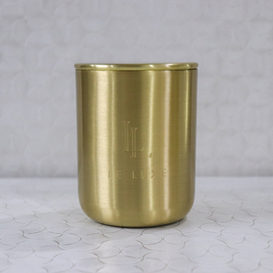 Contenedor de Latón Dorado de Lujo Personalizado para Velas, 16 oz, Hecho a Mano, Ecológico, Frasco Vacío para Decoración del Hogar, Recipientes para Hacer Velas - Product Image 3