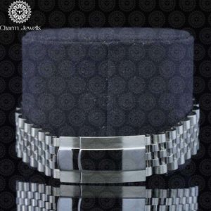 Montre de luxe pour homme Charm Jewells en acier inoxydable, cadran de 30 mm, mouvement mécanique analogique, lunette sertie de diamants, résistance à l'eau 10 bars - Product Image 6