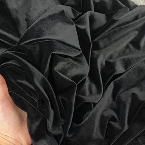 Soft Black Velvet 9000 100% Polyester Fabric 130 GSM Medium Weight Brushed Plain Woven Solid Color Wedding Girls Apparel Curtain - Product Image 6