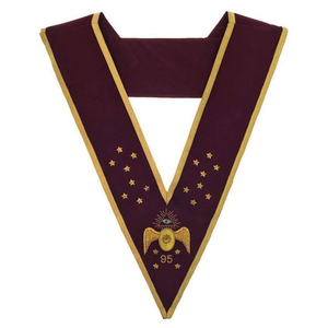 Perfect beautiful Masonic Regalia Apron Set Hand Embroidered <b>Sew</b>-On Fabric Badges Degree 95th - Product Image 3
