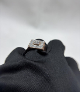 <b>Iced</b> Out Men's Engagement <b>Ring</b> Square Shape Statement Hip Hop Rhodium Plated Cluster <b>Ring</b> 925 Sterling Silver Chunky <b>Ring</b> - Product Image 2