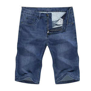 Shorts de Mezclilla para Hombre, Corte Recto, Cintura Media, Lavado Claro, Algodón, Casual, Verano, Transpirables, Cierre de Cremallera - Product Image 1