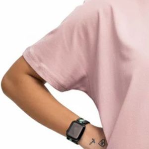 T-shirt ample rose clair pour femme, col rond, manches courtes, coupe décontractée, style chauve-souris, doux et léger - Product Image 3
