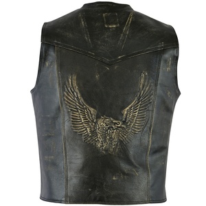 Gilet décontracté pour homme en cuir véritable à col mandarin, coupe personnalisée avant/arrière avec logo, grande taille, coupe-vent et respirant, Keven Impex KI-4508 2026 - Product Image 4