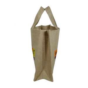 Sac de courses en jute de qualité supérieure avec impression intégrale, poignée rembourrée tissée avec fermeture éclair et tirette, fabriqué en Bengale occidental - Product Image 2