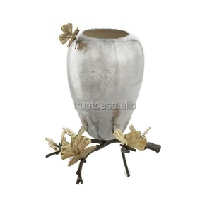 Precio barato decorativo aspecto antiguo jarrón de Metal de Color dorado alto decoración del hogar de lujo de moda vajilla jarrón de Metal - Product Image 1