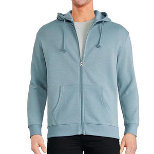 Vente en gros de sweats à capuche zippés pour hommes avec logo personnalisé, doublure polaire épaisse, style universitaire et décontracté - Product Image 5