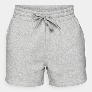 Shorts de sport gris pour femmes, taille haute, avec cordon de serrage, 100 % coton, pour fitness et entraînement, vente en gros sur mesure - Product Image 1