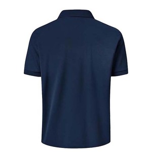 Men's Navy Blue Short Sleeve Cotton Pique <b>Polo</b> <b>Shirt</b> <b>With</b> <b>Pocket</b> Casual Regular Fit Knitted Solid Color Breathable Design - Product Image 2