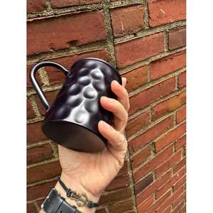 Chope en acier inoxydable martelé effet diamant 500 ml pour bière et Moscow Mule avec cuillère, isolation thermique, vente en gros - Product Image 5