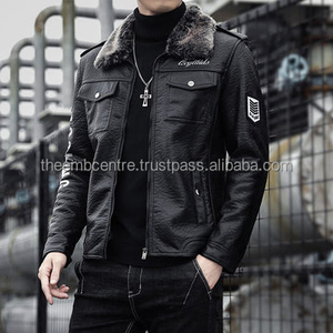 Chaqueta de piel auténtica personalizada con cremallera para hombre, chaqueta de piel auténtica de buena calidad a precios al por mayor, chaqueta de piel de color personalizada para hombre - Product Image 4