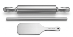 Set of 3 Stainless Steel <b>Rolling</b> <b>Pins</b> in Modern Design with Polished Finished Perfect for Versatile Roti and Dough Making - Product Image 5